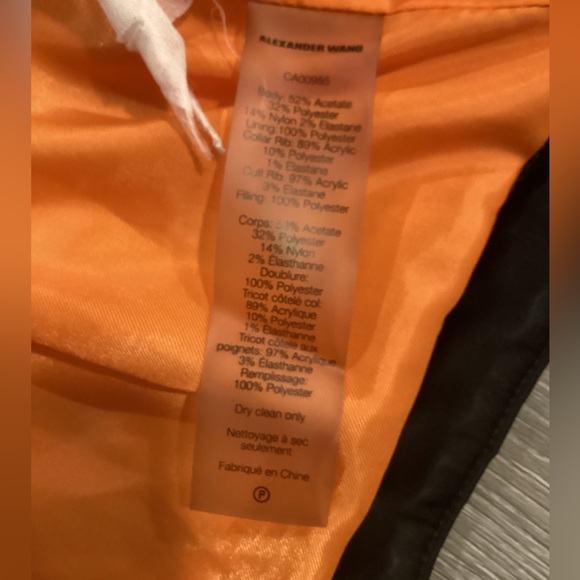 Super Stylish T by Alexander Wang cropped bomber jacket. Size M - Picture 7 of 10